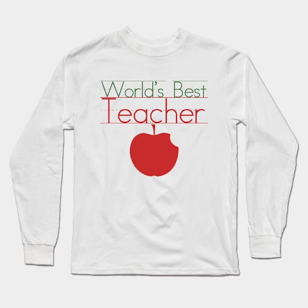 World's Best Teacher Long Sleeve T-Shirt by bubbsnugg